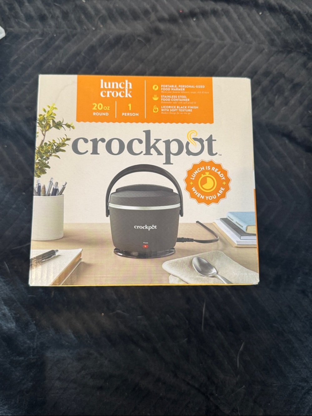 Crock-Pot Black 20 oz Portable Lunch Crock - Personal Food Warmer